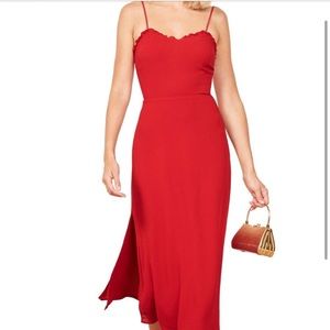 Reformation red midi dress